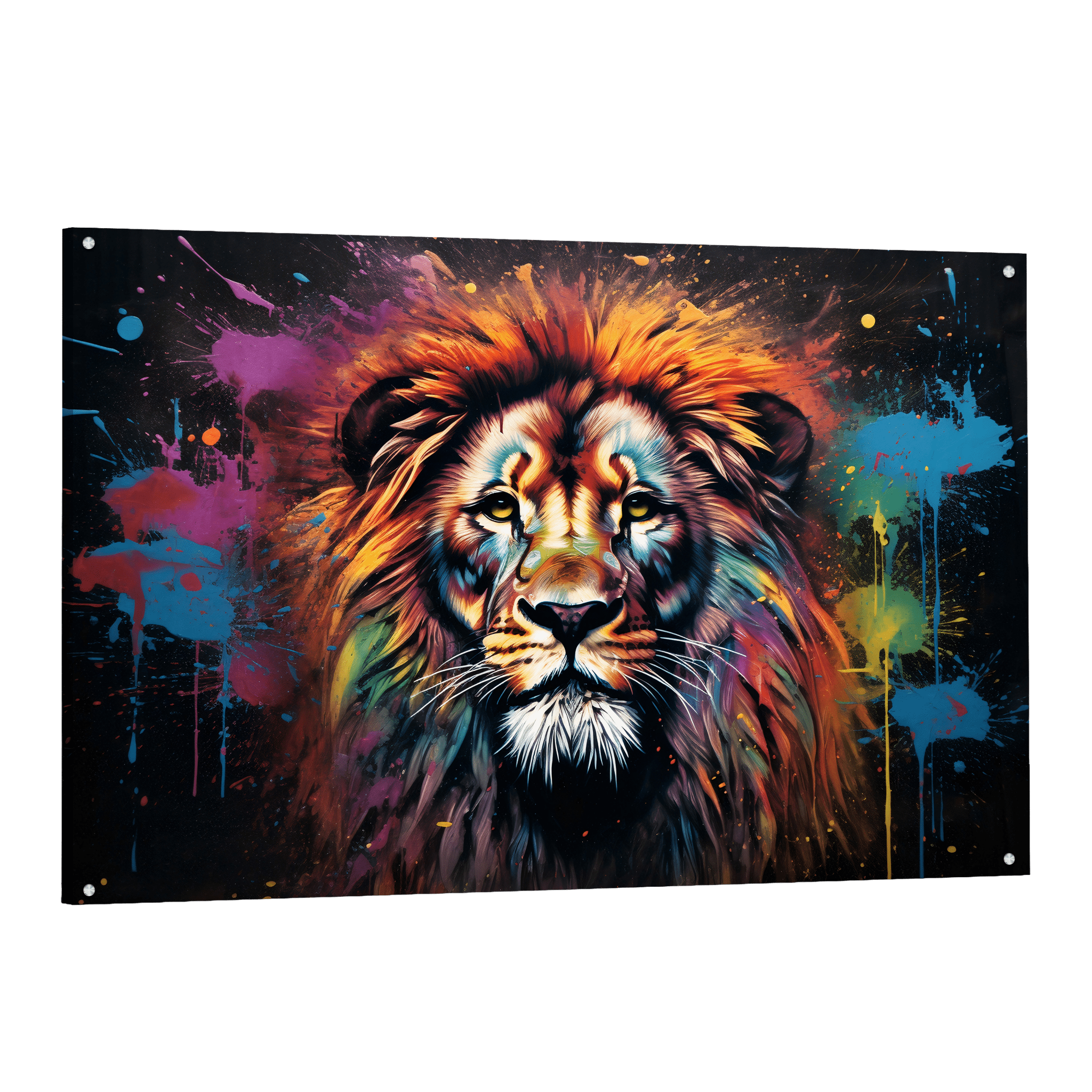 Tableau Lion Coloré - La Maison Du Tableau