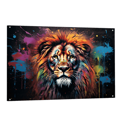 Tableau Lion Coloré - La Maison Du Tableau