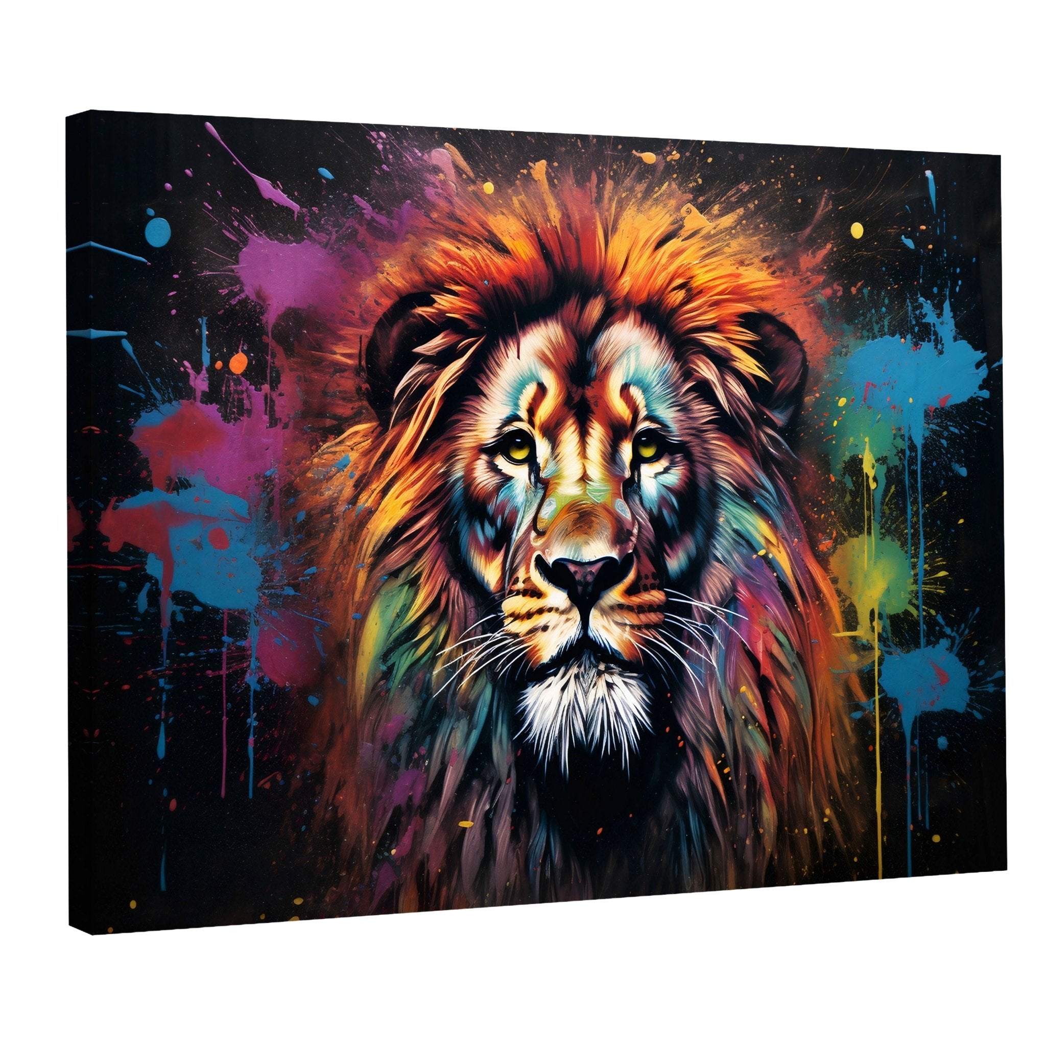 Tableau Lion Coloré - La Maison Du Tableau