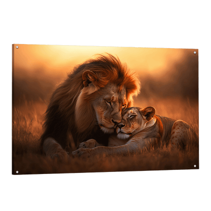 Tableau Lion et Lionne - La Maison Du Tableau