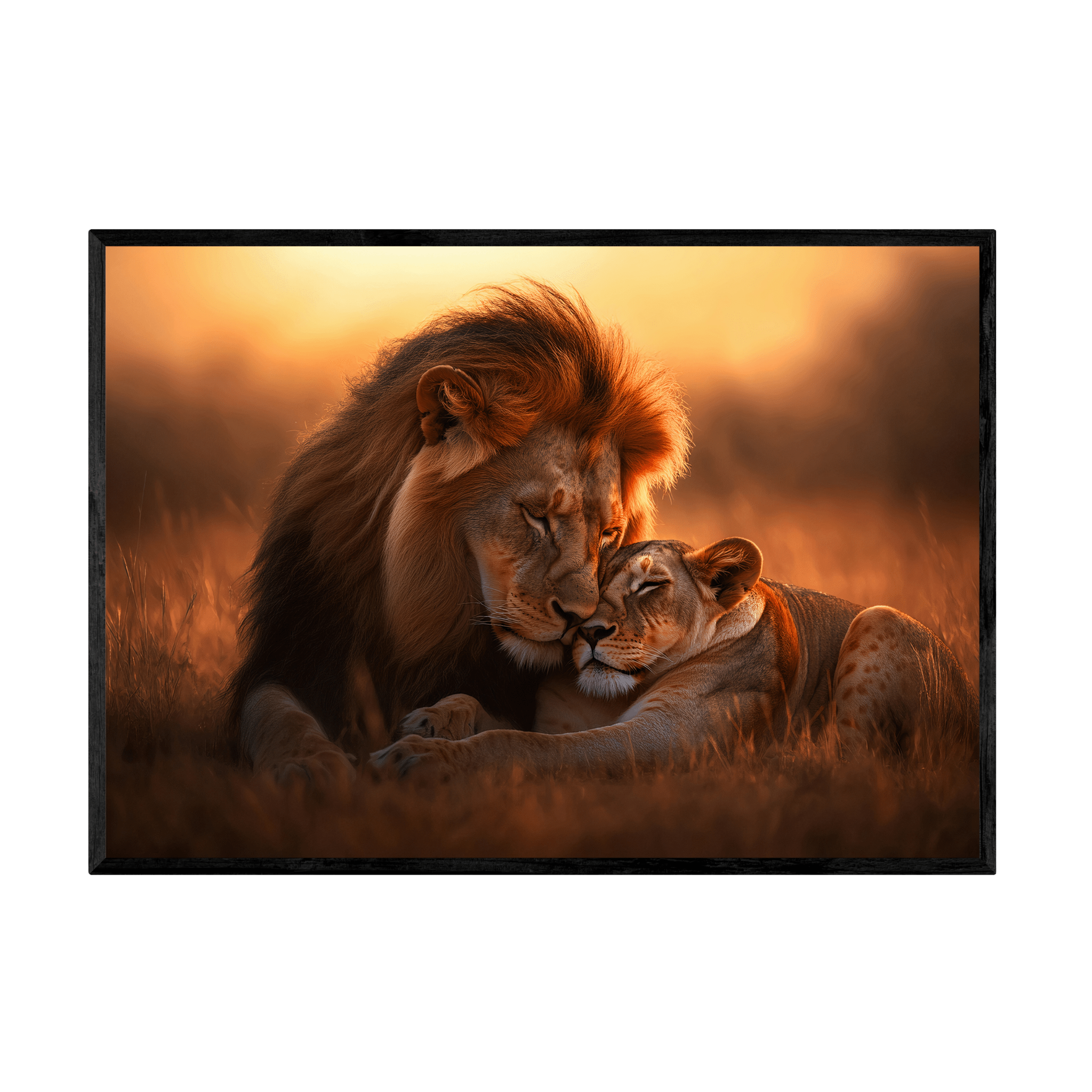 Tableau Lion et Lionne - La Maison Du Tableau