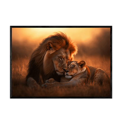 Tableau Lion et Lionne - La Maison Du Tableau