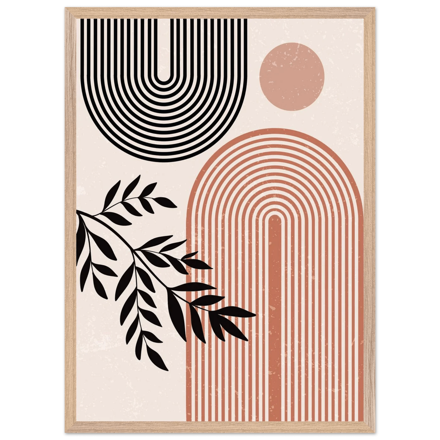 Tableau Minimaliste Arches Terracotta & Noir - La Maison Du Tableau