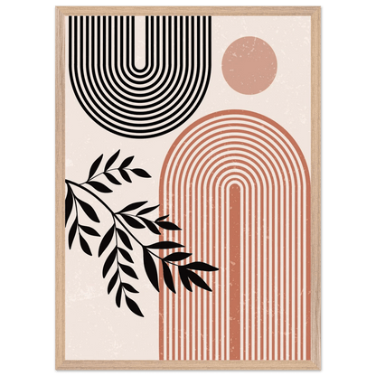 Tableau Minimaliste Arches Terracotta & Noir - La Maison Du Tableau