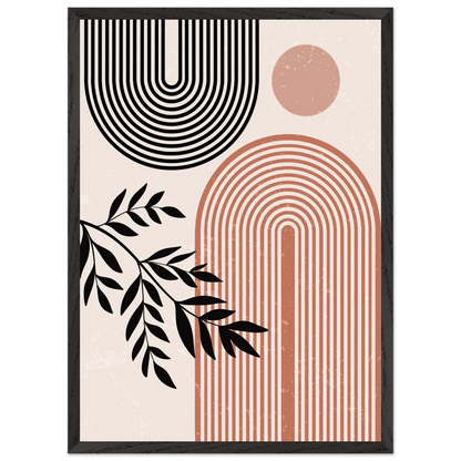 Tableau Minimaliste Arches Terracotta & Noir - La Maison Du Tableau