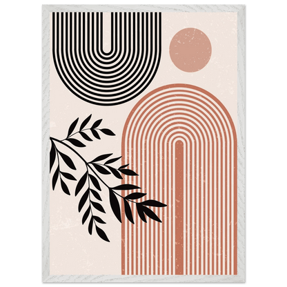 Tableau Minimaliste Arches Terracotta & Noir - La Maison Du Tableau