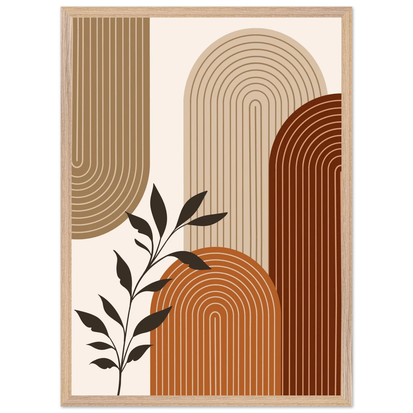 Tableau Minimaliste Courbes Terracotta - La Maison Du Tableau