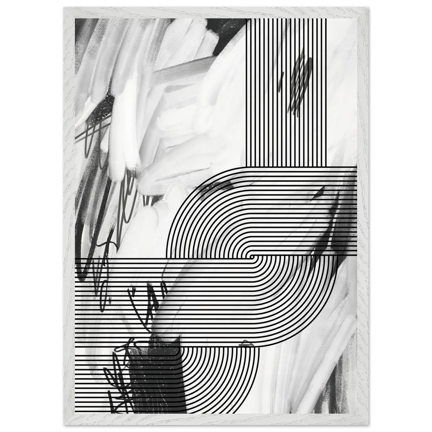 Tableau Minimaliste Noir et Blanc - La Maison Du Tableau