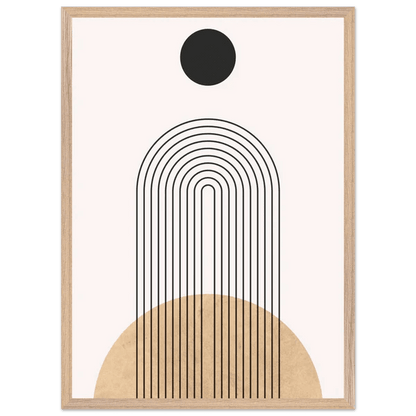 Tableau Minimaliste Soleil Noir & Sable - La Maison Du Tableau