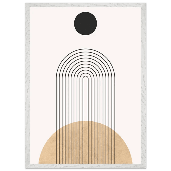 Tableau Minimaliste Soleil Noir & Sable - La Maison Du Tableau