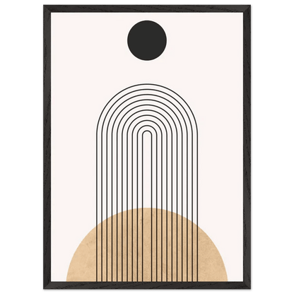 Tableau Minimaliste Soleil Noir & Sable - La Maison Du Tableau