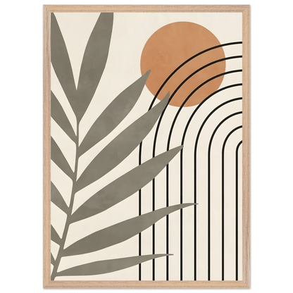 Tableau Minimaliste Soleil Terracotta & Palmes - La Maison Du Tableau