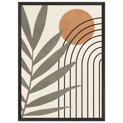 Tableau Minimaliste Soleil Terracotta & Palmes - La Maison Du Tableau