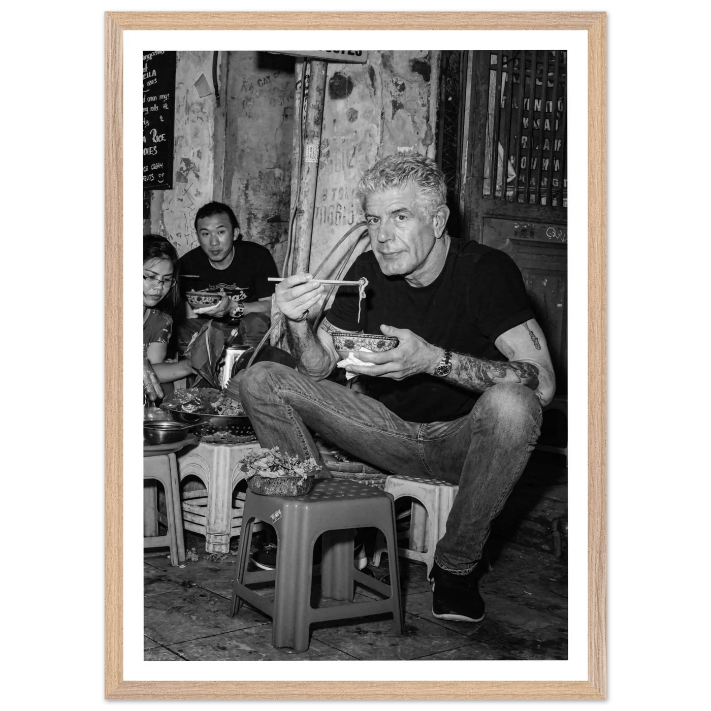 Tableau Noir et Blanc Anthony Bourdain - La Maison Du Tableau