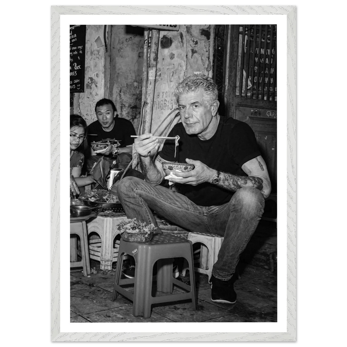 Tableau Noir et Blanc Anthony Bourdain - La Maison Du Tableau