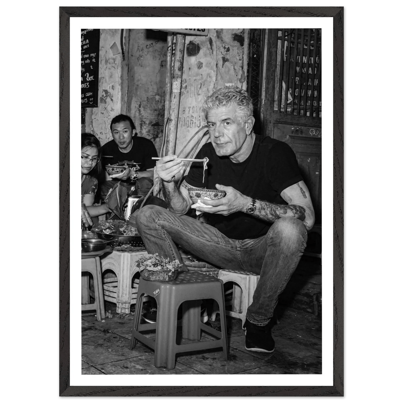 Tableau Noir et Blanc Anthony Bourdain - La Maison Du Tableau