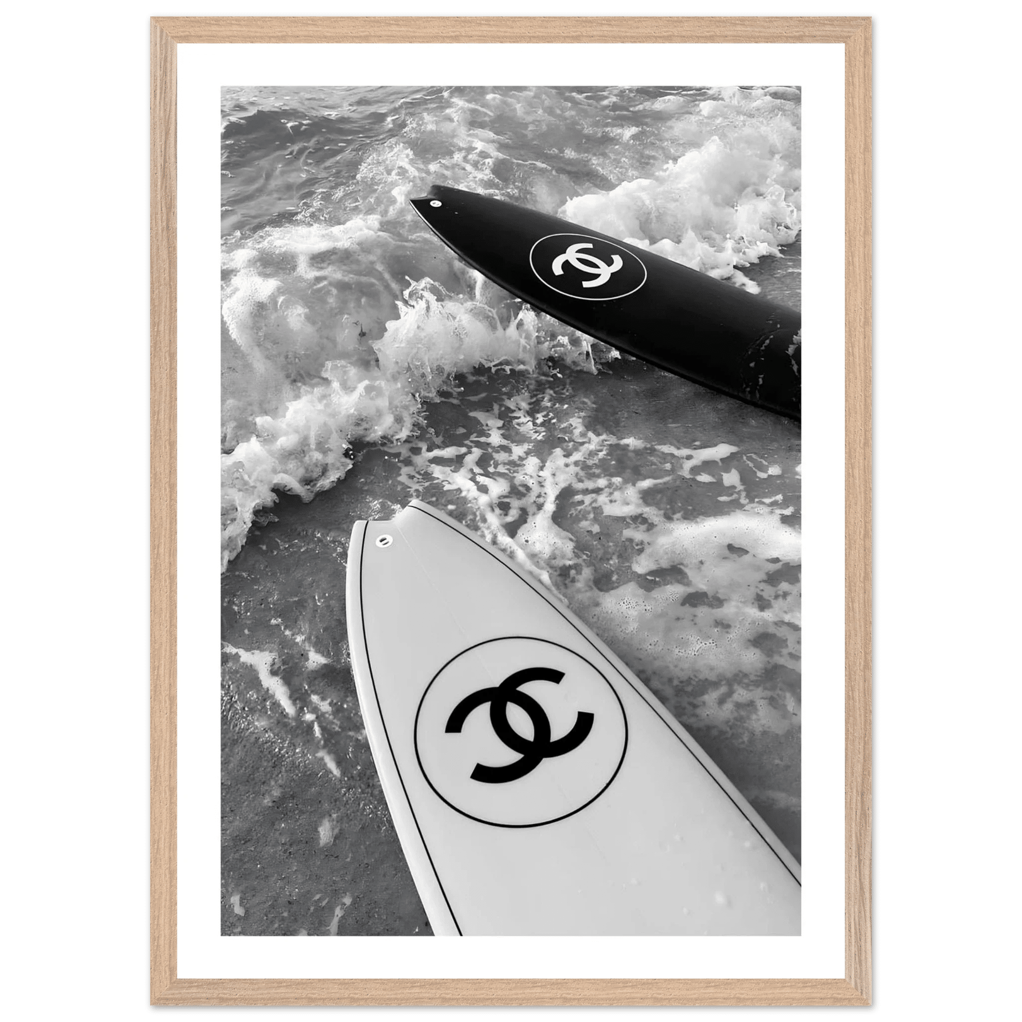 Tableau Noir et Blanc Chanel Planches de Surf - La Maison Du Tableau