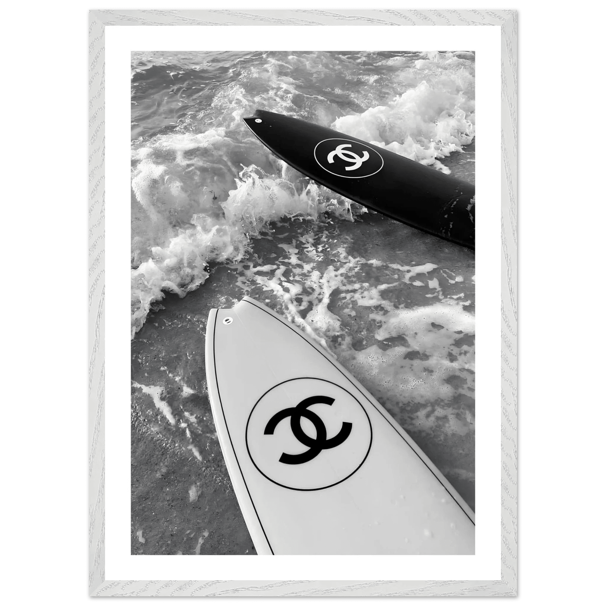 Tableau Noir et Blanc Chanel Planches de Surf - La Maison Du Tableau