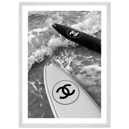 Tableau Noir et Blanc Chanel Planches de Surf - La Maison Du Tableau