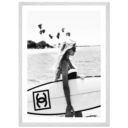 Tableau Noir et Blanc Chanel Surfeuse Chic - La Maison Du Tableau