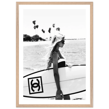 Tableau Noir et Blanc Chanel Surfeuse Chic - La Maison Du Tableau