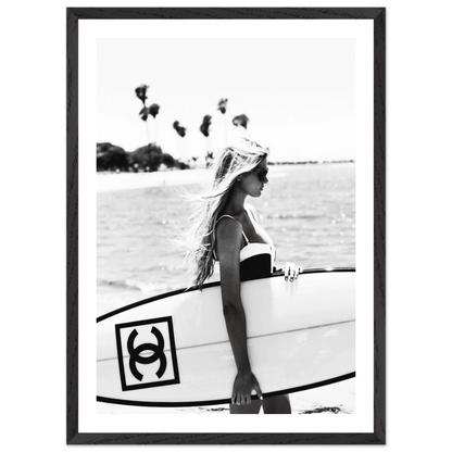 Tableau Noir et Blanc Chanel Surfeuse Chic - La Maison Du Tableau