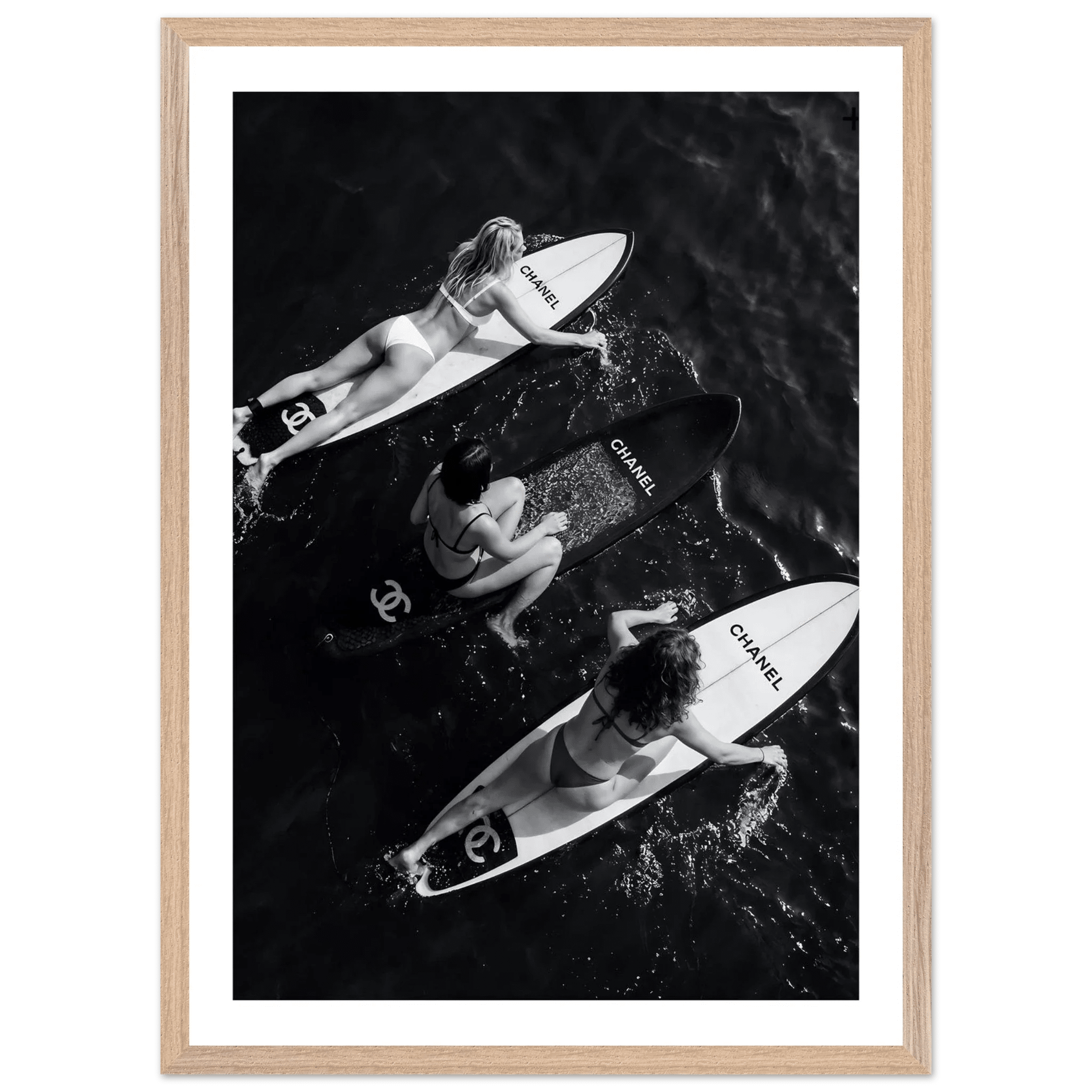 Tableau Noir et Blanc Chanel Surfeuses - La Maison Du Tableau