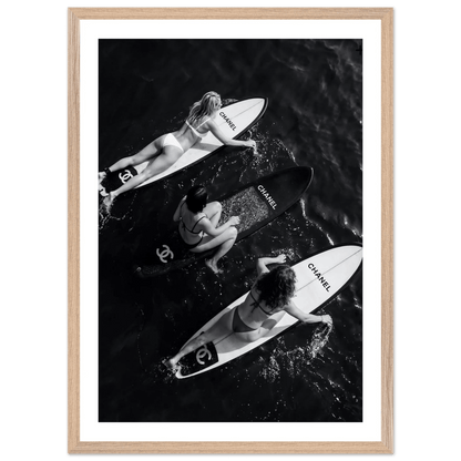 Tableau Noir et Blanc Chanel Surfeuses - La Maison Du Tableau