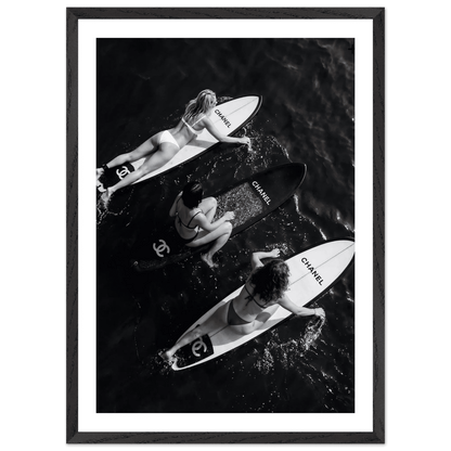 Tableau Noir et Blanc Chanel Surfeuses - La Maison Du Tableau