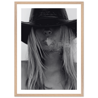 Tableau Noir et Blanc Chapeau Cowgirl - La Maison Du Tableau