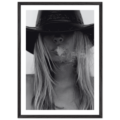 Tableau Noir et Blanc Chapeau Cowgirl - La Maison Du Tableau
