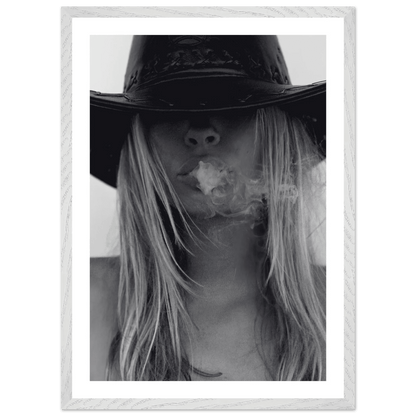 Tableau Noir et Blanc Chapeau Cowgirl - La Maison Du Tableau