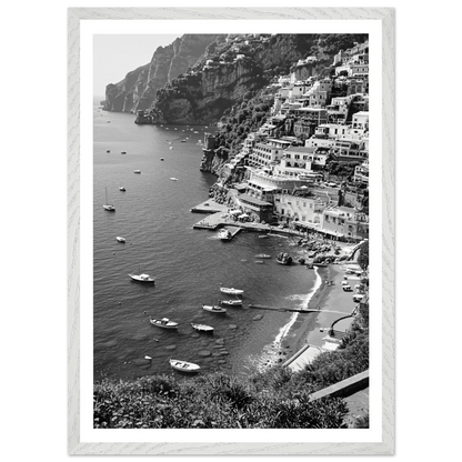 Tableau Noir et Blanc Côte Amalfitaine - La Maison Du Tableau