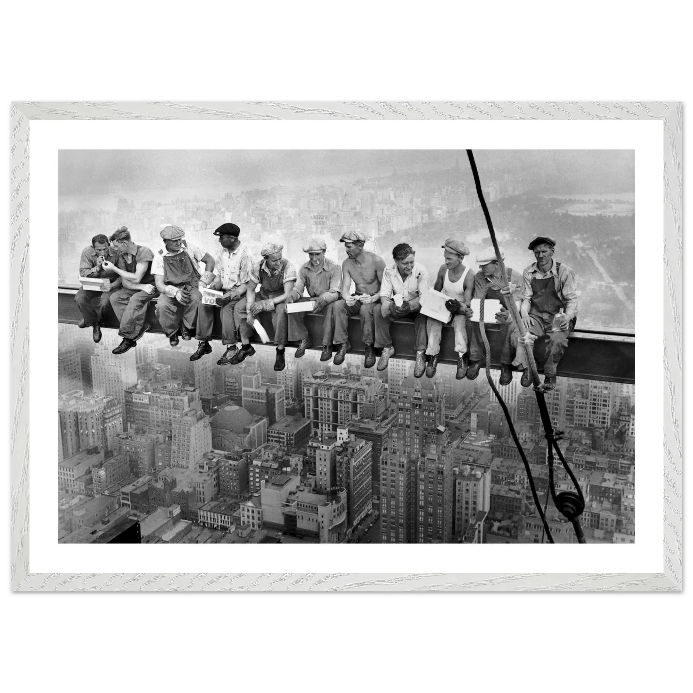 Tableau Noir et Blanc Déjeuner en Haut d'un Gratte - Ciel - La Maison Du Tableau