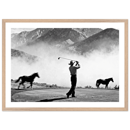 Tableau Noir et Blanc Golf Cowboy - La Maison Du Tableau