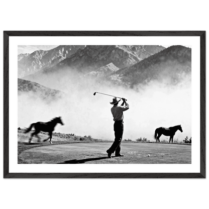 Tableau Noir et Blanc Golf Cowboy - La Maison Du Tableau
