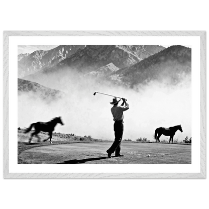 Tableau Noir et Blanc Golf Cowboy - La Maison Du Tableau