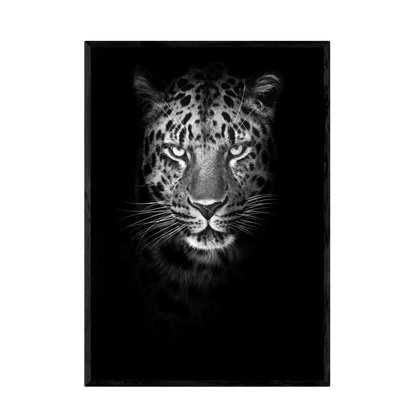Tableau Noir et Blanc Léopard - La Maison Du Tableau
