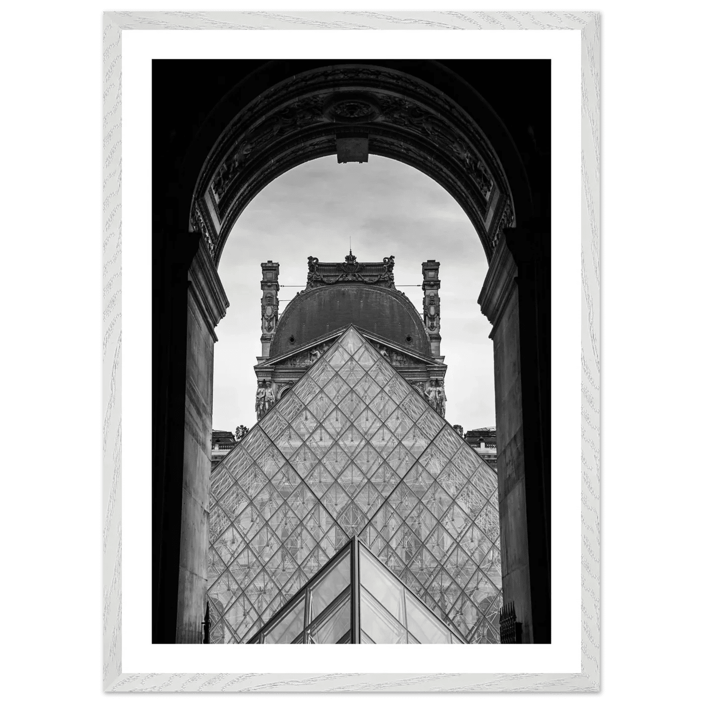 Tableau Noir et Blanc Musée du Louvre - La Maison Du Tableau