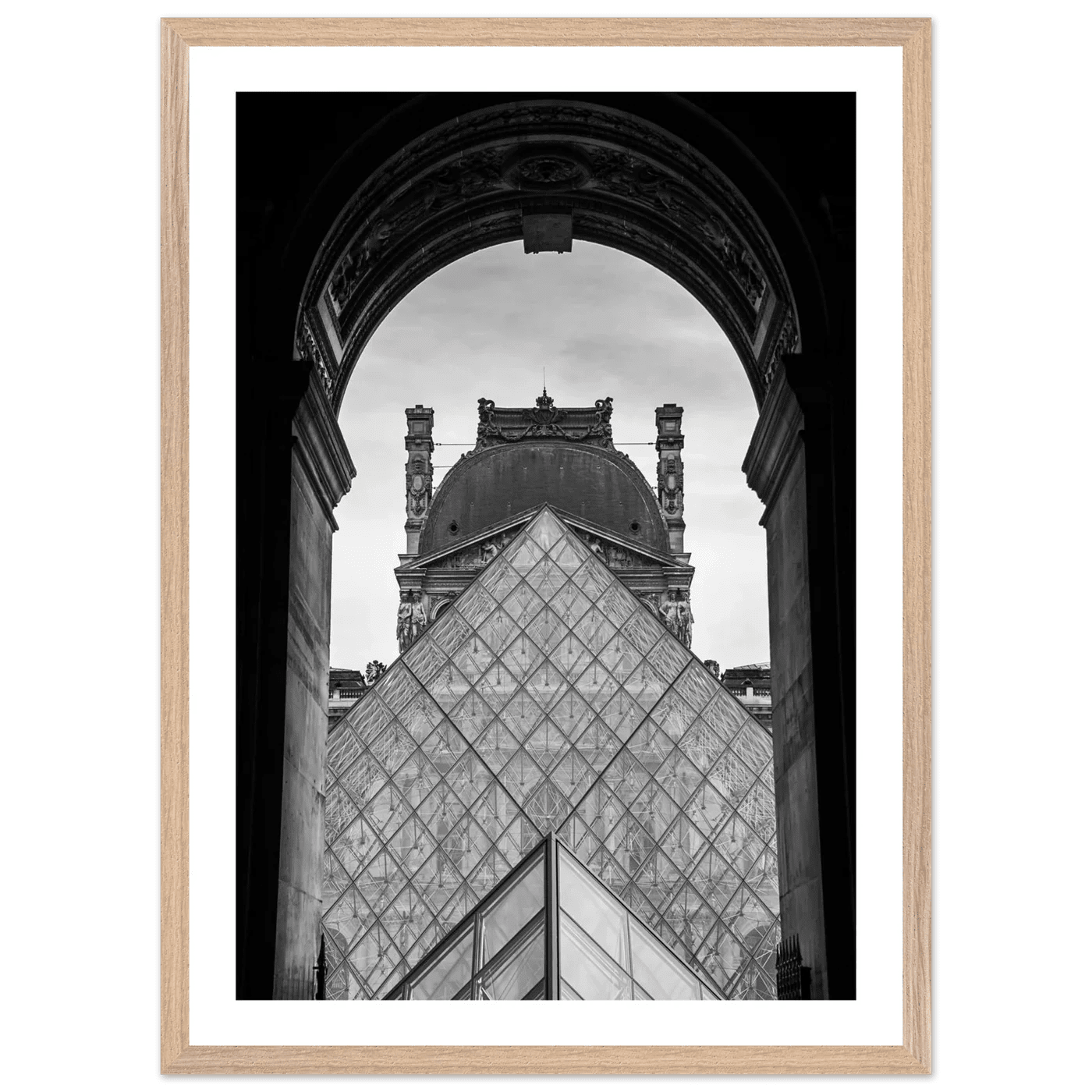 Tableau Noir et Blanc Musée du Louvre - La Maison Du Tableau