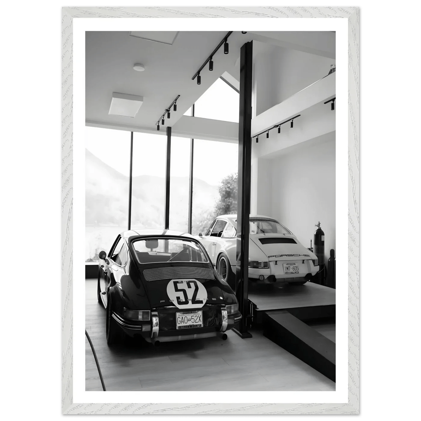 Tableau Noir et Blanc Porsche Voitures Vintage - La Maison Du Tableau