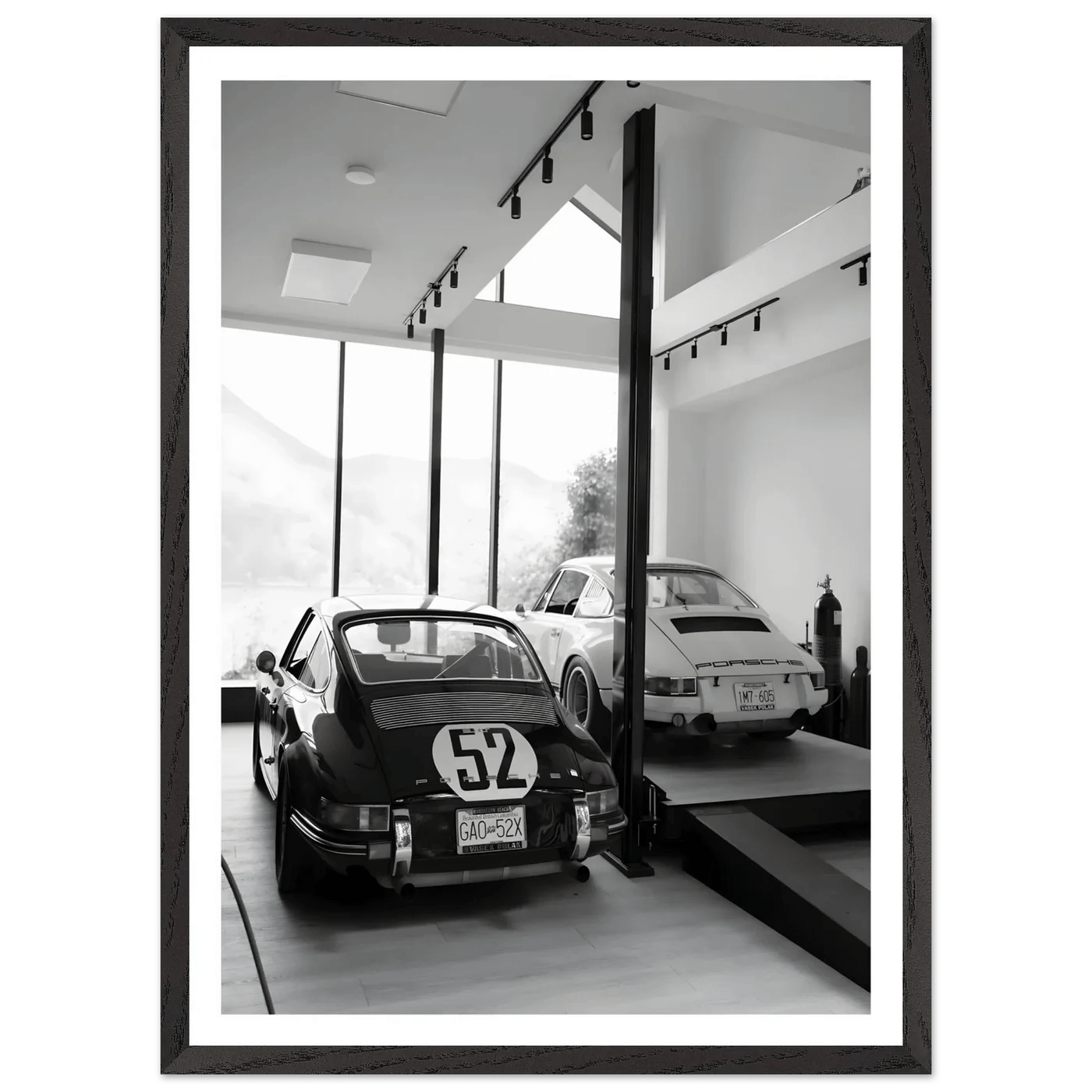 Tableau Noir et Blanc Porsche Voitures Vintage - La Maison Du Tableau