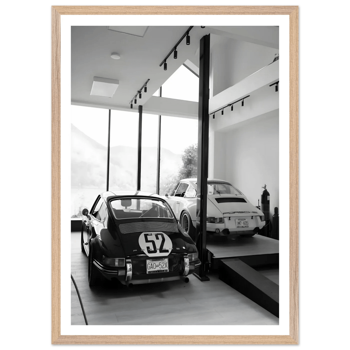 Tableau Noir et Blanc Porsche Voitures Vintage - La Maison Du Tableau