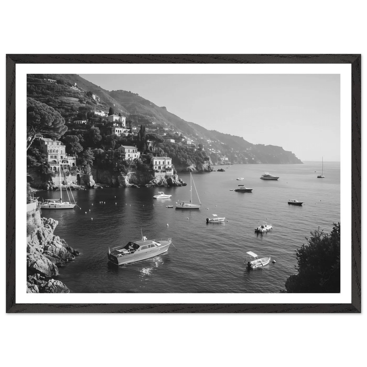 Tableau Noir et Blanc Portofino - La Maison Du Tableau