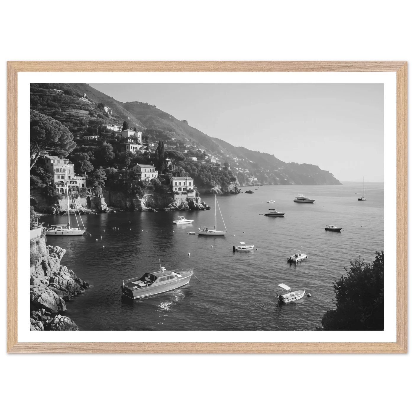 Tableau Noir et Blanc Portofino - La Maison Du Tableau