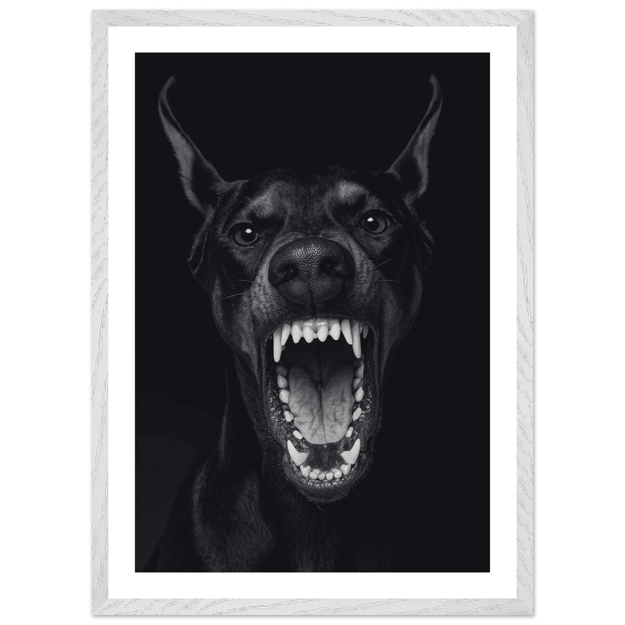 Tableau Noir et Blanc Portrait Doberman - La Maison Du Tableau