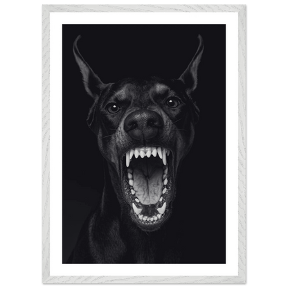 Tableau Noir et Blanc Portrait Doberman - La Maison Du Tableau