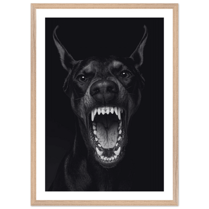 Tableau Noir et Blanc Portrait Doberman - La Maison Du Tableau
