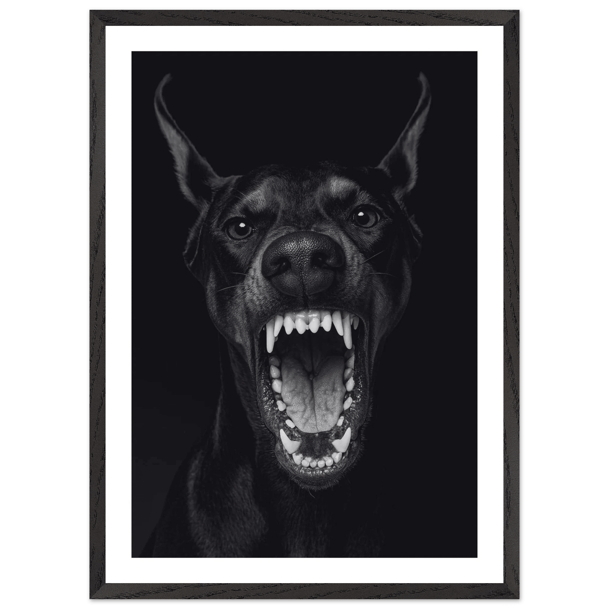 Tableau Noir et Blanc Portrait Doberman - La Maison Du Tableau