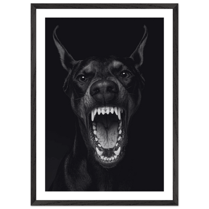 Tableau Noir et Blanc Portrait Doberman - La Maison Du Tableau